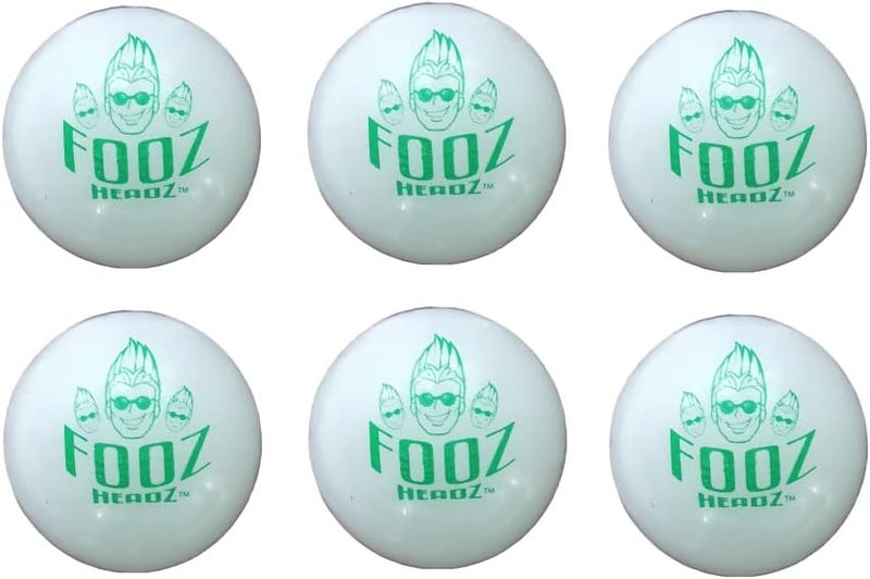 Fooz Headz Glow in The Dark Foosball Balls (6-Pack). Great Fun for Home, Schools, Rec Centers and More. Lightning-Fast Foosballs! (White Balls That Glow Green in The Dark) - Image 2